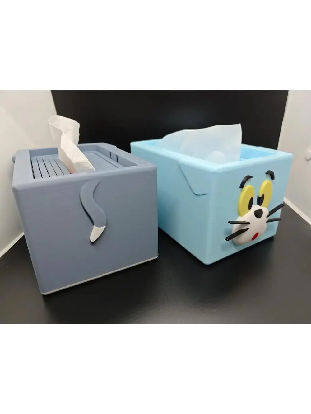 3D Printed Cartoon Cat Style Tissue Box – Sunken Design Napkin Holder